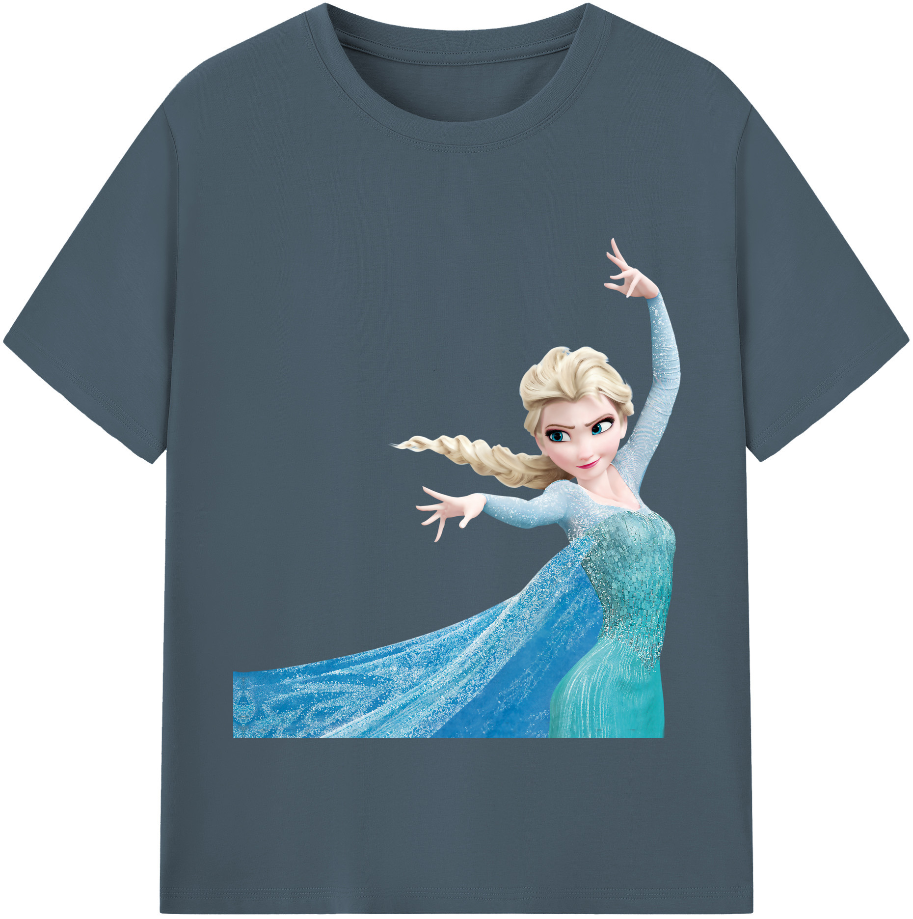 （画像用） アナと雪の女王 アンナ エルサ Frozen Anna Elsa 綿100％半袖Tシャツ（フロントプリント）